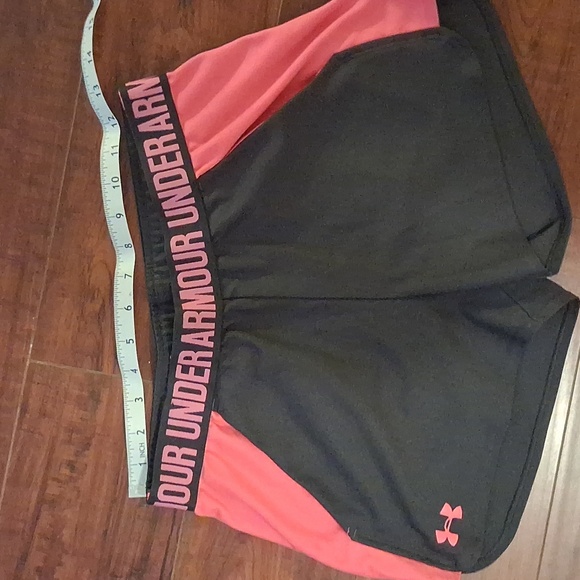 Under Armour Pants - Under Armour Women's Charcoal Gray and Pink Performance Shorts
